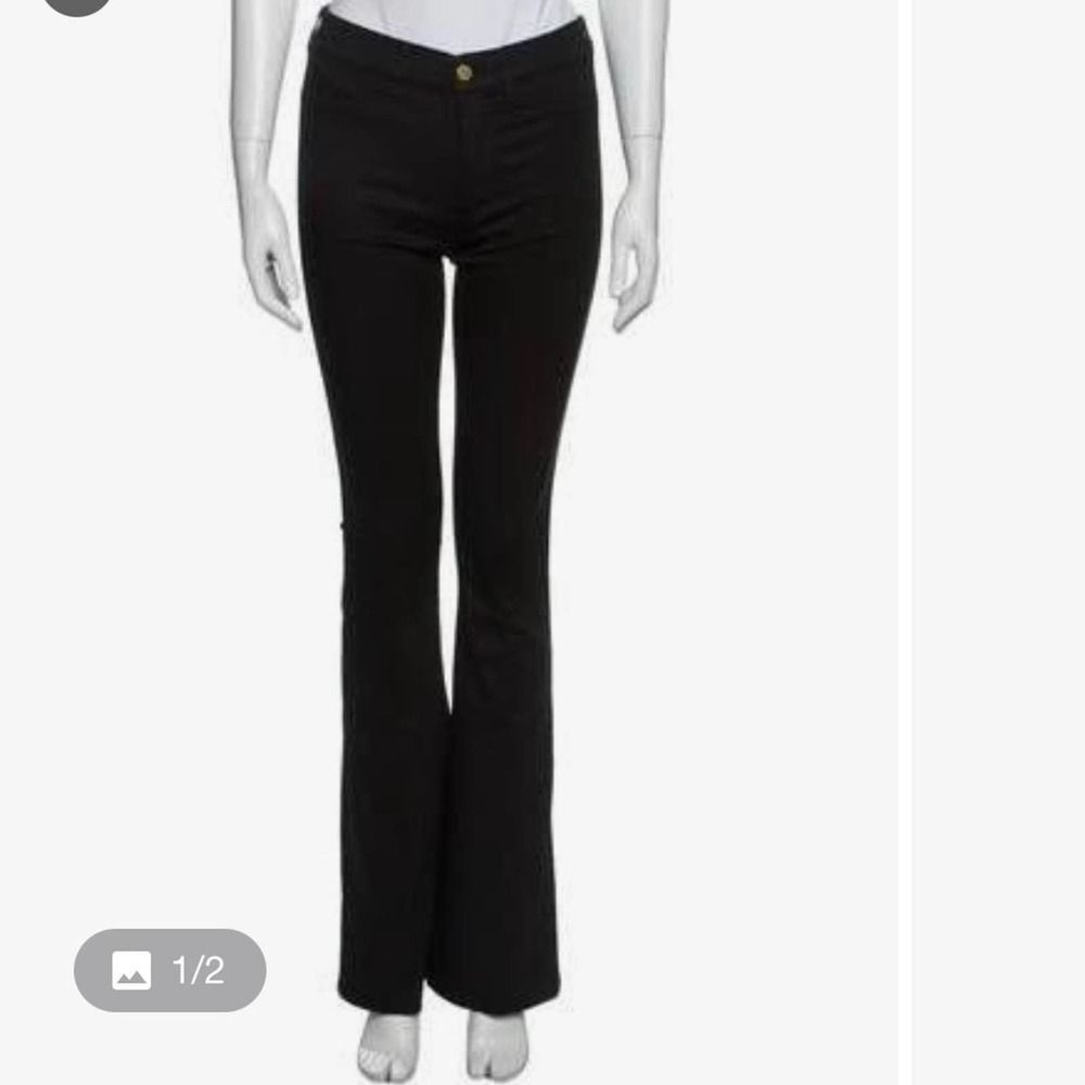M.i.h Jeans Marrakesh Black Kick Flare High Rise Jeans Size 26 Anthropologie - Picture 1 of 8
